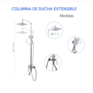 Imagen de Griferia Ducha Exterior Columna Extensible Cuadrarada