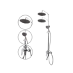 Imagen de Griferia Ducha Exterior Columna Extensible Redonda