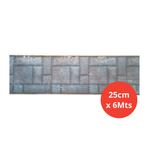 Imagen de Lambriz Plasbil 25cm Metal Rivet Fosco Zinc