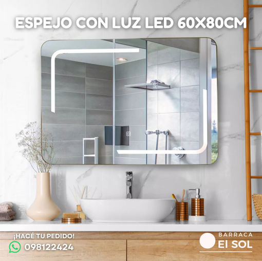 Imagen de Espejo Rectangular Premuim Con Luz Led 60cmx80cm